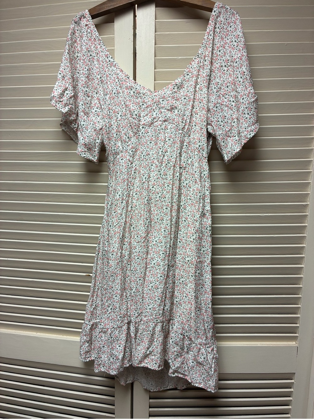 In Bloom Floral Midi Dress in White and Pink